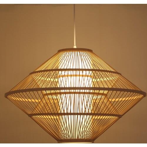 Pendant Lamp Bamboo Lantern Work Hand Knitted Pendant Light Hanging Lamp Antique Simple Study Pendant Lighting Luminaire G071