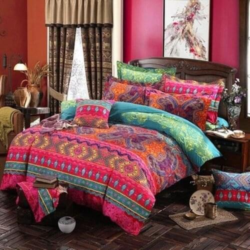 Luxury Bohemian Oriental Mandala Bedding Set Pillowcase Duvet Cover Set Optional Flat Sheet Twin Queen King Size