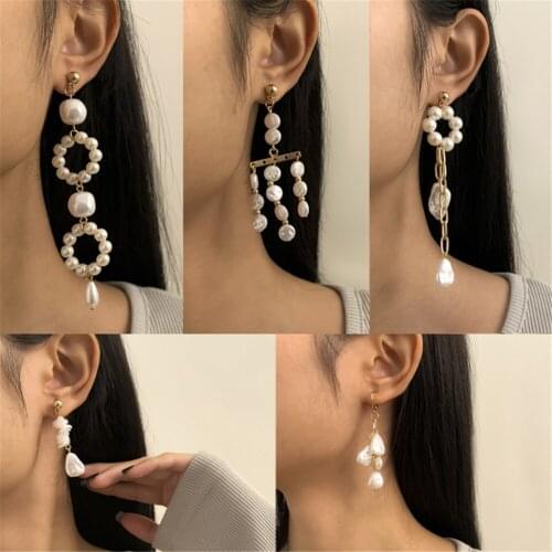 DIEZI Luxury Korean Baroque Pearl Drop Earrings Fashion Elegant Wedding Tassel Dangle Earrings Women Female Ladies Girls Gift