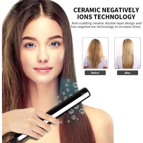 Hair Straightener Brush, Ionic Electric Hair Straightening Comb -6 Temp Setting X7YB