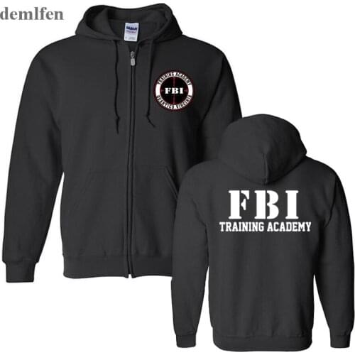 FBI Hoodies Men Police CIA Hooded Cotton Coat Fashion Novelty Sweatshirt