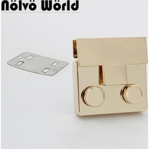 10-20sets 39*38mm high qulity lock woman bag making gunmetal push lock briefcase square lock for genuine leather hardware