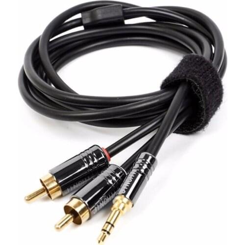 2RCA Male to 3.5mm Male Stereo Audio Y Splitter 33FT Cable Receiver,Gold Plated 3.5mm Jack RCA AUX Cable for Speakers and DJ