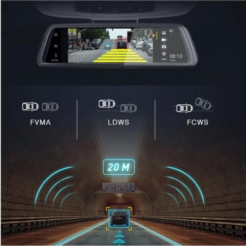 V9 10"Full Touch IPS 4G Android Mirror GPS FHD 1080P Dual lens Car DVR vehicle rearview mirror camera ADAS BT WIFI