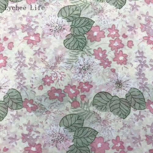 Lychee Life 100X150CM Chiffon Polyester Sewing Fabric For Women Dress Patchwork Fabric Diy Home Texitles