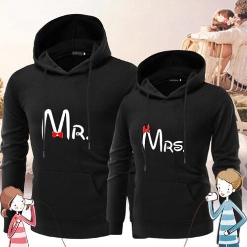 Women Men Lovers Sweatshirt Lovers Hoodies Couples Lovely MR. MRS. Couple Hoodies Chritsmas