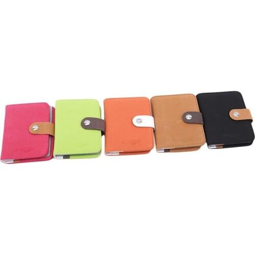 Women Vintage Credit Card Holder 19 Slot Nubuck Leather ID Card Holder Business Women Card Holder Bag leather Hasp Card Wallet