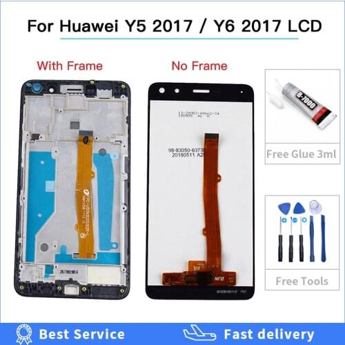 LCD Display For Huawei Nova Young 4G LTE / Y6 2017 / Y5 2017 MYA-L11 L41 U29 MYA L22 L41 LCD Display Touch Screen Frame Replace