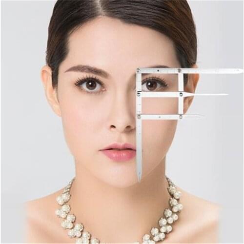 Golden Ratio Measure Micro Blading Stainless Steel Ruler Permanent Eyebrow Tattoo Design Calipers Stencil
