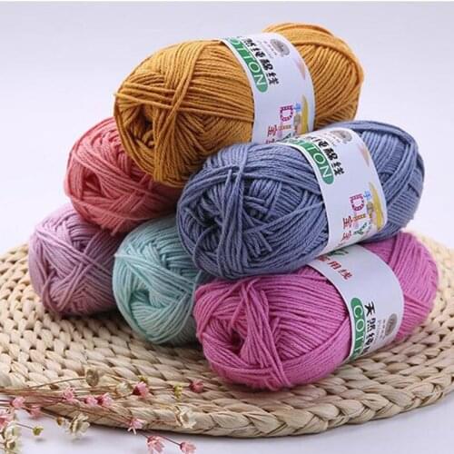10pcs=500g Cotton Baby Milk Yarn Worsted Cotton Crochet Thread Hand Knitting Wool Line Dyed Thread Cheap