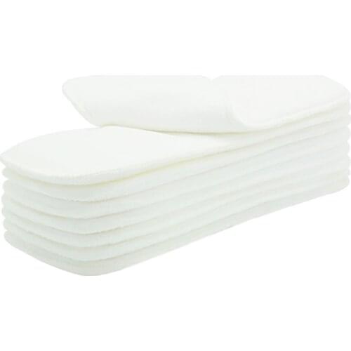 10pcs Washable reuseable Baby Cloth Diapers Nappy inserts microfiber 3 layers babies care Eco-friendly