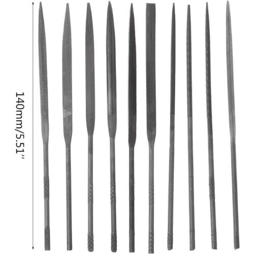 10PCS Small Needle Files Set 140mm Metal Glass Stone Jewelry Wood Carving Craft Tool