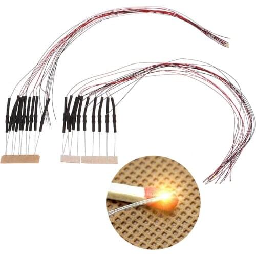 10 Pcs Warm/White Color 20cm T0603wm Pre-soldered Micro 0.1mm Copper Wired White SMD Led 0603 20MA/12V