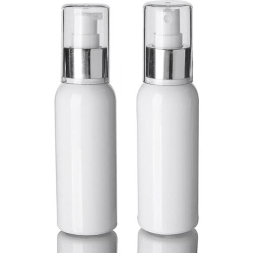 100ml White PET Plastic Bottle Portable Sprayer Perfume Emulsion Refillable Bottle Atomizer Sub-bottle Travel Cosmetic Container