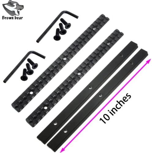 4 PCS Aluminum Hunting caza scope mount 10" 257mm 20mm Picatinny Rail Mount for Rifle Gun Scope