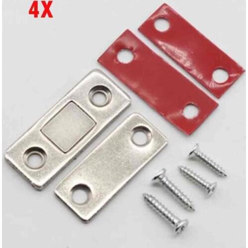 4Pcs Strong Door Catches With Screws Magnetic Catch Latch Ultra Thin For Door Cabinet Cupboard Glass Doors Furniture Hardware