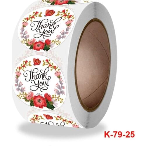 500pcs Labels Red Flowers Thank You Stickers Scrapbooking For Gift Decoration Stationery Sticker Seal Label Handmade Sticker
