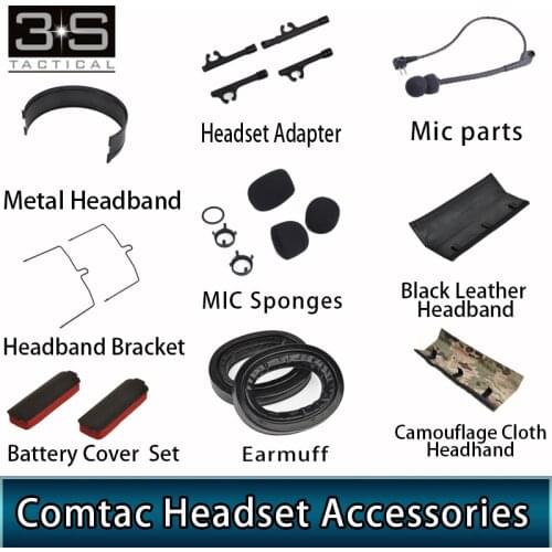 Z Tactical Military Airsoft Headphones Adapter Earmuff Headband Mic Part Comtac II Headset Aviation Headphones Accessories