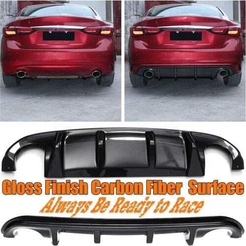 Car Rear Bumper Diffuser Splitter Lip For Infiniti Q50 2014-2017 Car Carbon Fiber Look Rear Bumper Lower Protection
