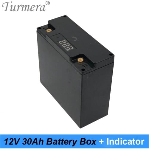 Turmera 12V 30Ah Battery Box Storage Case with Capacity Indicator Build 48Piece 18650 Battery for Uninterrupted Power Supply 12V