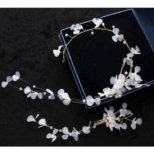White crystal headbands sweet fairy bride headdress flower headband hairpin suits