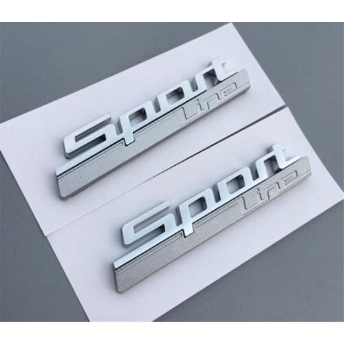 2pcs Good Quality New 3D ABS Silver Sport Luxury Line Modern Urban Fender Side letter Badge Emblem Sticker Car parts