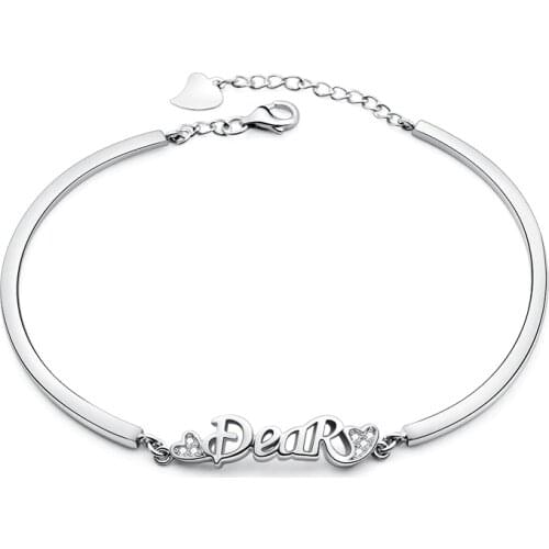 100% Silver Sterling Silver Bracelet&Bangles For Women Girl,New Fashion AAA Zircon Adjustable Bracelet Birthday Gift