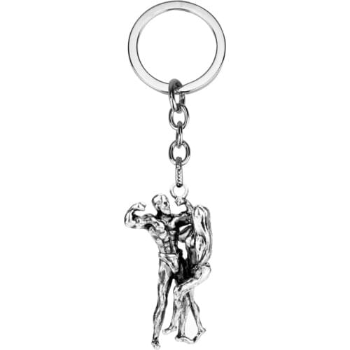 Bodybuilder Pendant Keychain Fashion Enamel Physical Bodybuilding Fitness Key Rings Muscle Women Man Jewelry Cute Car Key Chain