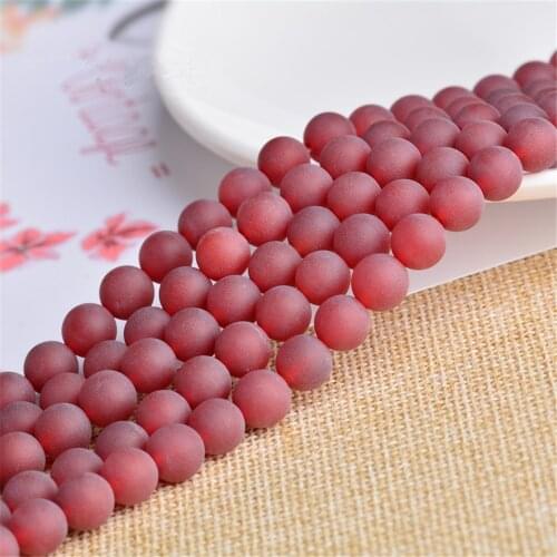 Grade A Natural Red Agate Beads 6mm-14mm Smooth Frosted Round 15 Inch Strand MN37