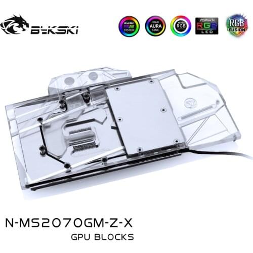Bykski Water Block use for MSI RTX2070 GAMING Z 8G/ RTX2070 ARMOR/ Full Cover Copper Radiator Block/3PIN 5V RGB / 4PIN 12V A-RGB