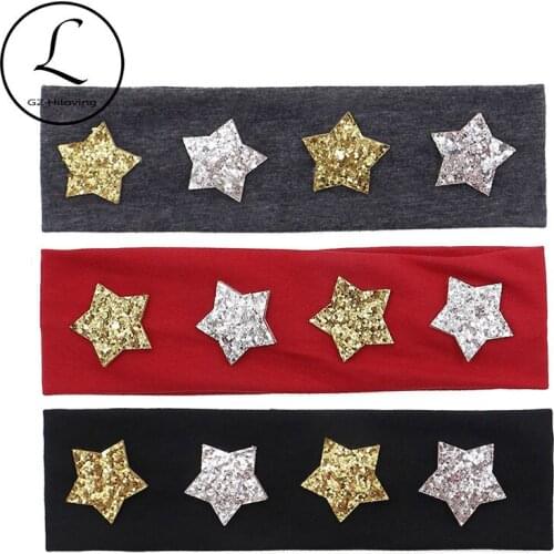 GZHILOVINGL Baby Girls Cotton Star Headband for Kids Boys Cute Hairband Baby Turban Hair Wrap Girls Christmas Hair Accessories