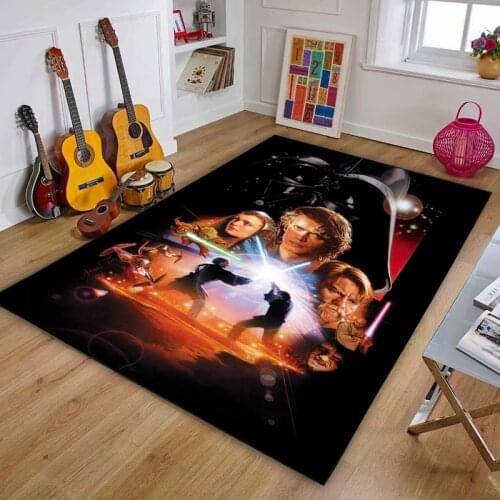 Disney Star Wars Cartoon Play Mat 80x160CM Carpet Children Room Play mat Short Plush Non-slip Bedroom Mat Rugs Boys Kids Gifts