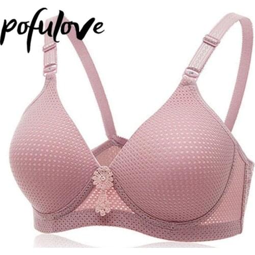 Breathable Push Up Bra Women Plus Size 36-42 Wireless Seamless Bras Summer Light Soft Underwear Floral Bralette Female Brassiere