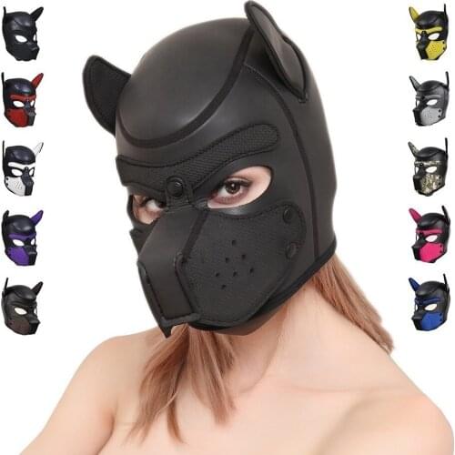 Erotic Sexy Puppy Play Hoods Bondage Slave Rubber Pup Hood Mask Fetish Couples Flirting Men Gay Adult Games