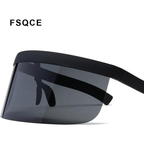 FSQCE Fashion Sunglasses Women Brand Design Goggle Sun Glasses Big Frame Shield Visor Men Windproof Sunglass UV400