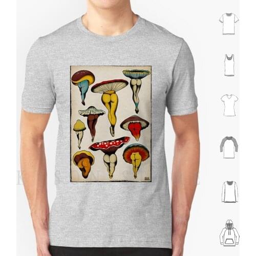 Sexy Mushrooms Tatto Flash T Shirt Print For Men Cotton New Cool Tee Tatto Flash Mushrooms Sexy Cute Botanical Cute Mashroom