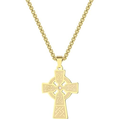 Kinitial Fashion Armenian Cross Knot Necklace Talisman Solar Celtics Armenian Druid Amulet Pendants Necklaces Choker Jewelry
