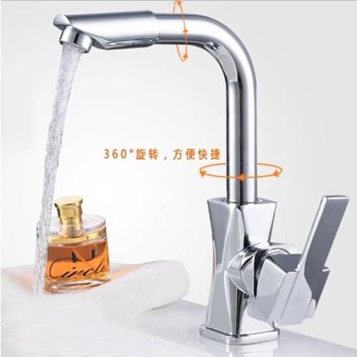 L16181 Deck Mounted Chrome Finish Zinc Material Kitchen Faucet