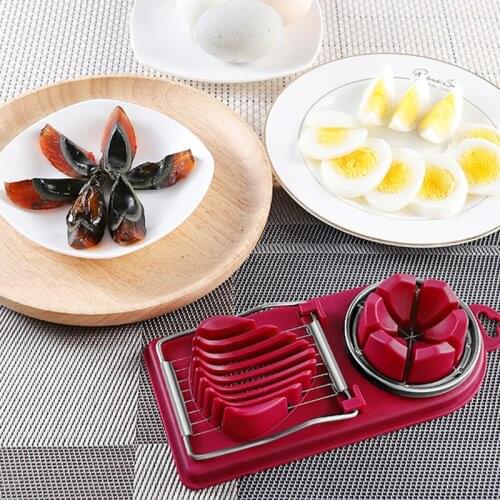 Multifunctional Egg Cutter Stainless Steel Egg Slicer Sectioner Cutter Mold Flower-Shape Luncheon Meat Cutter Kitchen Gadgets