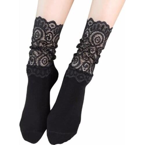 Fashion Women Sweet Hollow Lace Casual Spring Summer Breathable Long Socks Hot