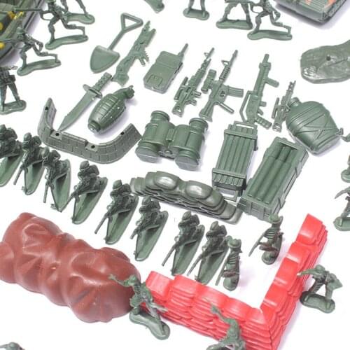 290 Pieces Army Base Set WWII Playset 4cm Army Men Action Figures & Accessories - Tanks Warplanes & More