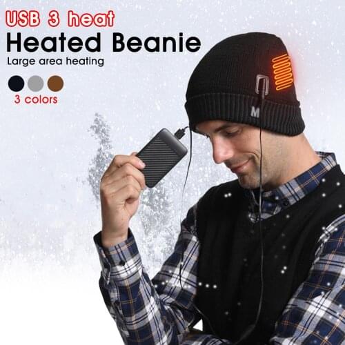 Heating Hat USB Rechargeable heating beanie Winter warm head Cap Men Women Washable Outdoor Sport hiking climbing Heating Hat