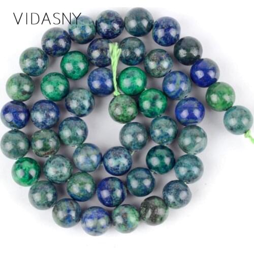 Natural Lapis Lazuli Malachite Stone Beads For Needlework Jewelry Making 4mm-12mm Loose Beads Diy Necklace Bracelet 15inch