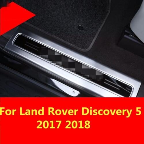 Stainless Steel Side Door Sill Scuff Plate Gaurds Pedal Pad Protector Car Accessories For Land Rover Discovery 5 2017 2018