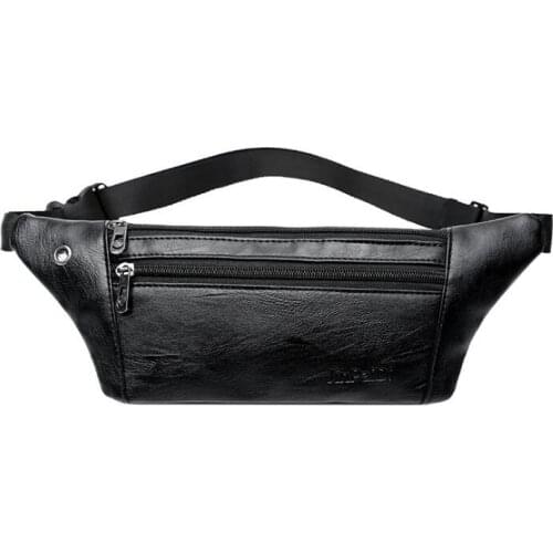 2021 New Men PU Waist Packs Casual Waist Bag Waist Belt Purse