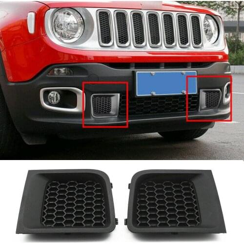 1 Pair For jeep renegade 2015-2017 front grill Insert Bezel Cover Car Front bumper lower wind grille middle Lower Bezel Cover