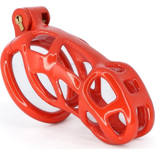 RED Various BDSM Mamba Plastic Resin Cock Cage Lockable Chastity Belt Device Male Penis Ring Lock Fetish Game Sex Toys For Men