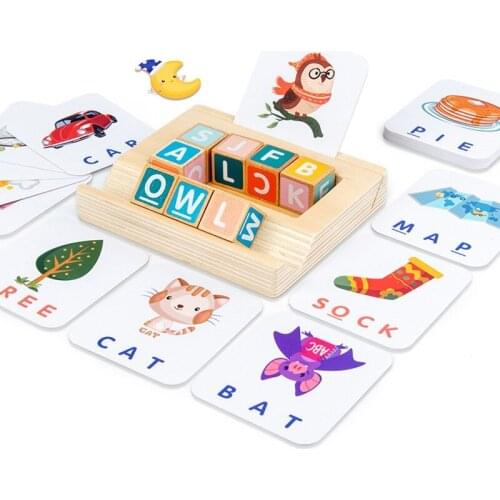 Matching Letter Game Preschool Spelling Learning Toys For Kids Montessori Sensory Toys Alfabet