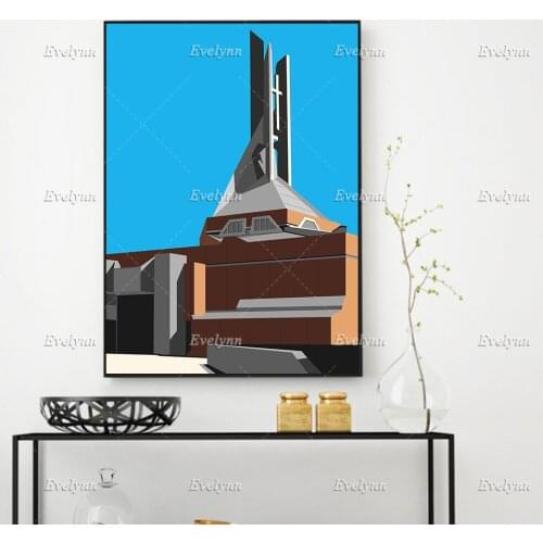 Cathedral Church Of Saints Peter And Paul Bristol Poster, Architecture Giclee Wall Art Prints Home Decor Canvas Floating Frame
