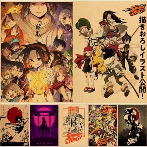 Hot Japanese Anime Shaman King Posters Retro Poster Wall Stickers For Living Room Home Bar Art Decoration